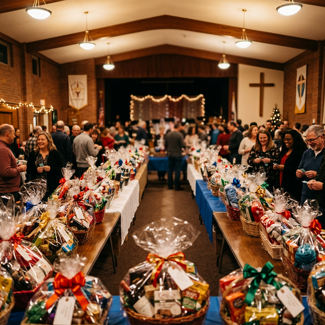 Church basket raffle community event